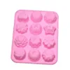 Taart Tools 12-Cavity Bloem Siliconen Chocolade Schimmel DIY Handgemaakte Zeep Vorm Mallen Candy Bar Fondant Voor Decorating236T