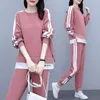 Kobiety Spring Autumn 6xl w rozmiarze garnituru spód o ubraniu Spode Modne 2 dwupoziomowe topy Tshirt Pants dla kobiet 240227