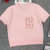 2024SS MM Women T Shirt Designer Tshirts Womens Fashion Letter Graphic Tee Knit Sweater Pullover Short Sleeve Tops