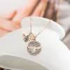 Pendant Necklaces 2022 Fashion Jewelry Simple Titanium Steel Bee Necklace Female Crystal From Swarovskis Fine For Women As Sweet G256v