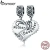 BAMOER 100% 925 Sterling Silver Madre e figlia Love Forever Ciondoli con ciondolo adatti Bracciali Collana Creazione di gioielli SCC427 CJ191249O