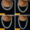 Dikkere 20 mm 4 rij diamant 925 Sterling zilver Iced Out Prong Setting VVS Moissanite Cuban Link Chain