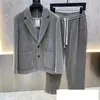 Herrespår Autumn Winter Men Two Piece Set tjock sammet sportkläder Formell kostym Male Velor Sportcoat Tops Sport Pants Outdoor