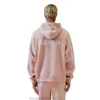 Sweat à capuche homme femme rose pull à capuche Double ligne marque Essentials