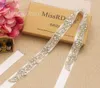 Missrdress handgjorda brudbälte silver kristall juvelerade band strass bröllopsklänning bälte för brudklänning ys8103827207