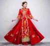 Abito da sposa tradizionale cinese rosso abito 2019 Nuova donna lungo Cheongsam Qipao Vestido Abiti stile orientale2307147