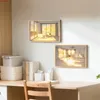 Vägglampor koreansk stil minimalistisk träram väggmålning lamp barn sovrum studie dekoration café matbord sconce nattlampor