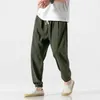 Мужские брюки 2024, летняя большая рабочая одежда в китайском стиле, хлопковая и льняная одежда для отдыха Harun, свободные ноги