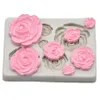 Rose Flower Silicone Mold Fondant Mold Cake Decorating Tools Chocolate Tool Kitchen Baking Scraper 1pc226Z