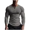 Men's T Shirts Round Neck Button Long Sleeve Shirt Casual Fashion Solid Color Top Women Blouse For Y2k