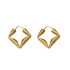 Célèbre créateur de bijoux de luxe géométrique en laiton plaqué or 24K mode haute qualité Cool boucles d'oreilles femmes marque tendance