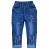 2-6Years Spring Autumn Children Jeans Girl Embroidered Denim Jeans for Kids Girl Cowboy Pants Trousers 240228