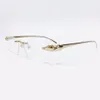 Eyeglasses Rimless Frames Optical Glasses Metal Frameless Eyeglasse Gold Frame Clear Lens for Men Fashion Sunglasses Frame with Bo215M