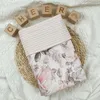 Одеяла, хлопковое вафельное детское пеленальное одеяло, полотенце для новорожденных с цветочным принтом и листьями, обертка, падение