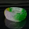 Bangle Nature Een hoge ijzige groene Birmese Jade Jadeïet armband 61 mm certificaat