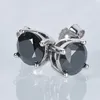 Stud Iogou Black Studörhängen för män Kvinnor D Färg 6 5mm Solitaire Diamond Earrings Solid 925 Sterling Silver Jewelry 230208252Y