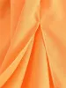 تنورة Traf Orange Midi Skirt Women Ruched legant Long Jaints Woman High Percirt Slit Mashion 2022 Summer Summer Jains Ladies