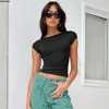 Women's T Shirts Womens Skinny Slim Fit T-Shirts Sexy Backless Open Back Crop Top Short Sleeve Crew Neck Summer Clothes Y2K Going Out Tops