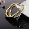 Wholesale round cute 14k Yellow Gold Earrings Charms for Woman Engagement Princess Wedding hoop Luxury Cute Fine Gift