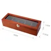 Watch Boxes Top 5 Slots Wooden Display Case Wood Storage Box With Lock Fashion Gift Jewelry Cases