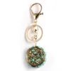 Keychains Natural Stone Orgonite Energy Pendant Turquoises Chip Gravel Orgone Amulet EMF Protection Key Rings Healing Jewelry254N