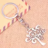 Keychains 20pcs Fashion Keychain 42 37 Mm Peace Tree Pendants DIY Men Jewelry Car Key Chain Ring Holder Souvenir For Gift