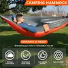 Camping Hammock For Single 220x100cm Outdoor Hunting Survival Portable Garden Yard Patio Leisure Parachute Swing Travel 240306