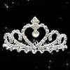 Fermagli per capelli Mini Tiara Shiny Princess Crown Pettine Accessori per costumi per ragazze in festa Strass per bambini Crytal A8C1