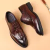 2024 Top Layer Dress Shoes Shoekers Cowhide British Style Mens Bluse Leather حذاء حقيقي