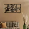 4st/Set Metal Wall Art Tree of Life 4 Pieces Metal Tree Wall Art Tree Sign Metal Wall Decor Interior Dekoration 240304