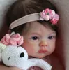 45 см Силиконовая кукла для всего тела Viny Meadow Bebe Reborn Girl с укоренившимися волосами, Реалистичная кукла Reborn ручной работы, игрушка для детей 240226