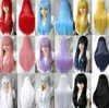 9 Colors Women Heat Resistant Hair Wigs Pink Black Blue Red Yellow white Blonde Purple 80cm Long Straight Cosplay Hair Party Synth8778289