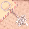 Keychains 20pcs Fashion Keychain 42 37 Mm Peace Tree Pendants DIY Men Jewelry Car Key Chain Ring Holder Souvenir For Gift