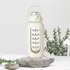 Water Bottles Bpa-free Glass Bottle With Time Marker Wide Mouth For Sports Large Capacity Leakproof Handle Food Grade