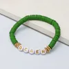 Charmarmband Green Clay Armband DIY Färgstark pärlor Handkedja Partihandel Boho Söt uttalande Party för kvinnor 2024