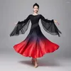 Stage Wear Two Color Long Sleeve Lotus Design Female Latin Dance Dress For Women Samba Ballroom Dancewear Costumes NY23 AS7168