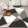 Tapis géométriques noirs et jaunes, de Style nordique, pour salon, chambre d'enfant, chevet, tapis de sol antidérapant, cuisine, salle de bain, Ar276n