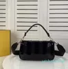 Hohe Qualität Crssbody Flip Handtasche Heißer Verkauf Mode Unterarm Tasche Schwarz Leder Umhängetasche Dame Pailletten Brieftasche Medium Party