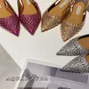 Designer Luxury Shoes Women Ballet Flats Dress Shoes Hollowed Out Mesh Sandal Round Head Rhinestone Rivet Buckle Mary äkta läder Jane Shoes Loafers