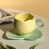 Tasse à café en céramique en forme de fleur, tulipe, tasse à thé, soucoupe, tasse à boire, 300ml, 240301