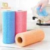 50 pièces rouleau Non-tissé tissu lavage nettoyage chiffon serviettes cuisine serviette jetable rayé pratique chiffons essuyage souring Pad209e