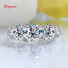 Wedding Rings Smyoue 18k Plated 36CT All Moissanite for Women 5 Stones Sparkling Diamond Band S925 Sterling Silver Jewelry GRA 2302839