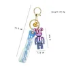 2024 Creative acrylic standing bear keychain cartoon cute two-color violent bear car key chain bag hanging ornaments