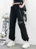 Pantaloni da donna 2024 Vintage Donna Cargo Moda Punk Tasche Pantaloni Jogger Con Catena Harajuku Retro Elastici A Vita Alta Streetwear