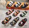 Designer Sandaler Flat Sandal Quality Luxury Slippers For Man and Women äkta kalvläder Vit svart orange grön färg snabb leverans