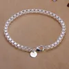 Gift 925 Silver Aberdeen Box Armband DFMCH172 Helt nytt mode 925 Sterling Silver Plated Chain Link Armelets313Z