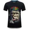 T-shirt de créateur T-shirt pour hommes en coton à manches courtes pour hommes 2024 Conception de motif 3D Gorille Lion Loup motif animal Tiktok Boom même T-shirt ample