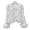 Autumn/Winter Haining 2023 Ny liten liten V-ringning Fashion Sweet Style Women's Fox Fur Grass Coat 4327