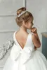 FATAPAESE robe de fille de fleur robes de princesse fille robe de fleur ivoire satin robe de bal enfant en bas âge 240306
