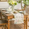 Bordduk Summer Blomma Linnan Runner Säsongsunderlag Full Floral Dresser Scarf Decor Home Holiday Party Kitchen Dining